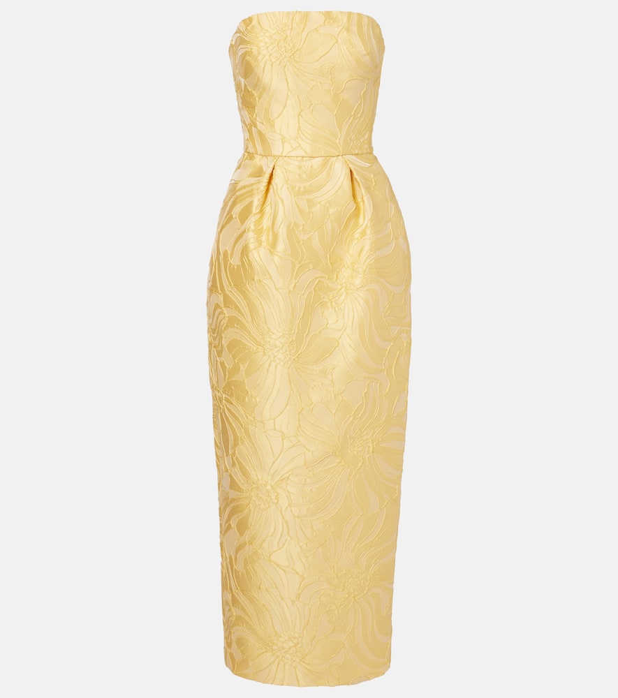 Floral jacquard cocktail dress