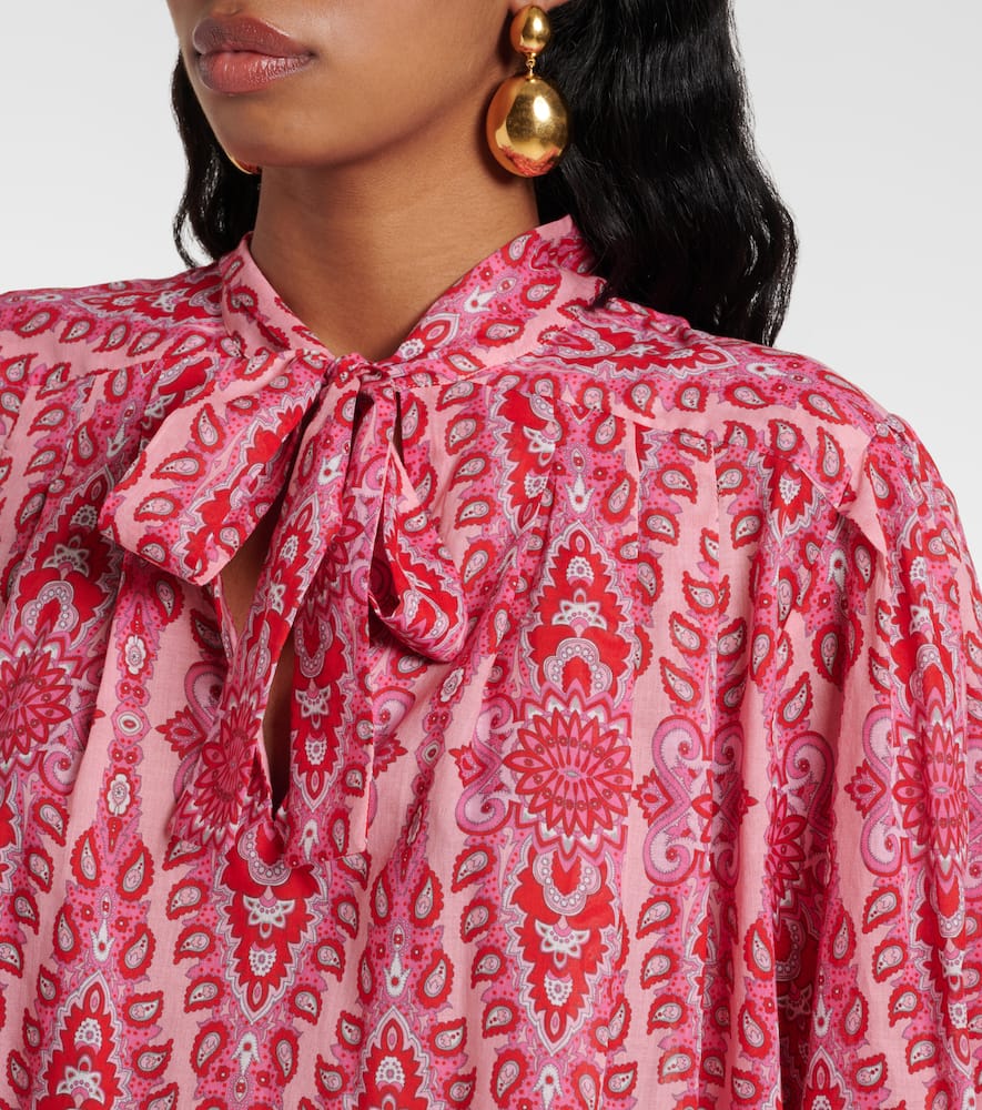 Etro Neck-tie Long-sleeved Blouse In Brown