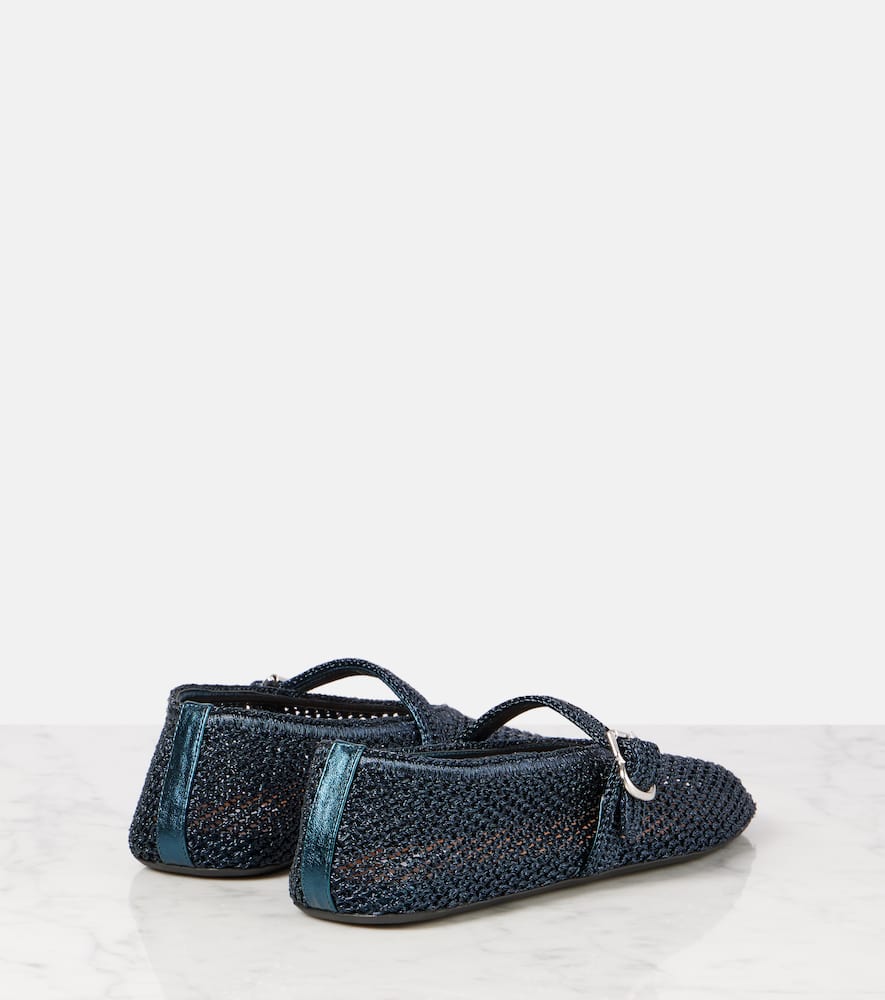 Alaïa Alaia Women Lurex Knitted Flats Ballet In Blue