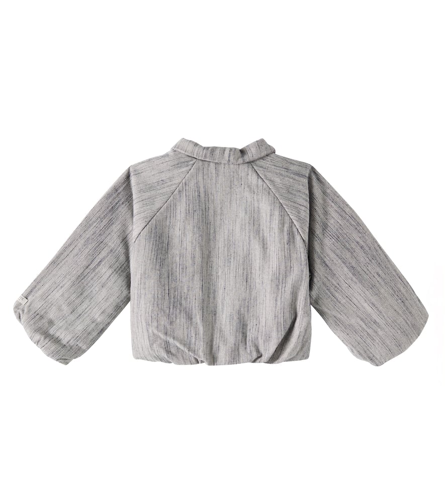 Donsje Baby Corneel Embroidered Cotton Jacket In Blue Marine - White Striped