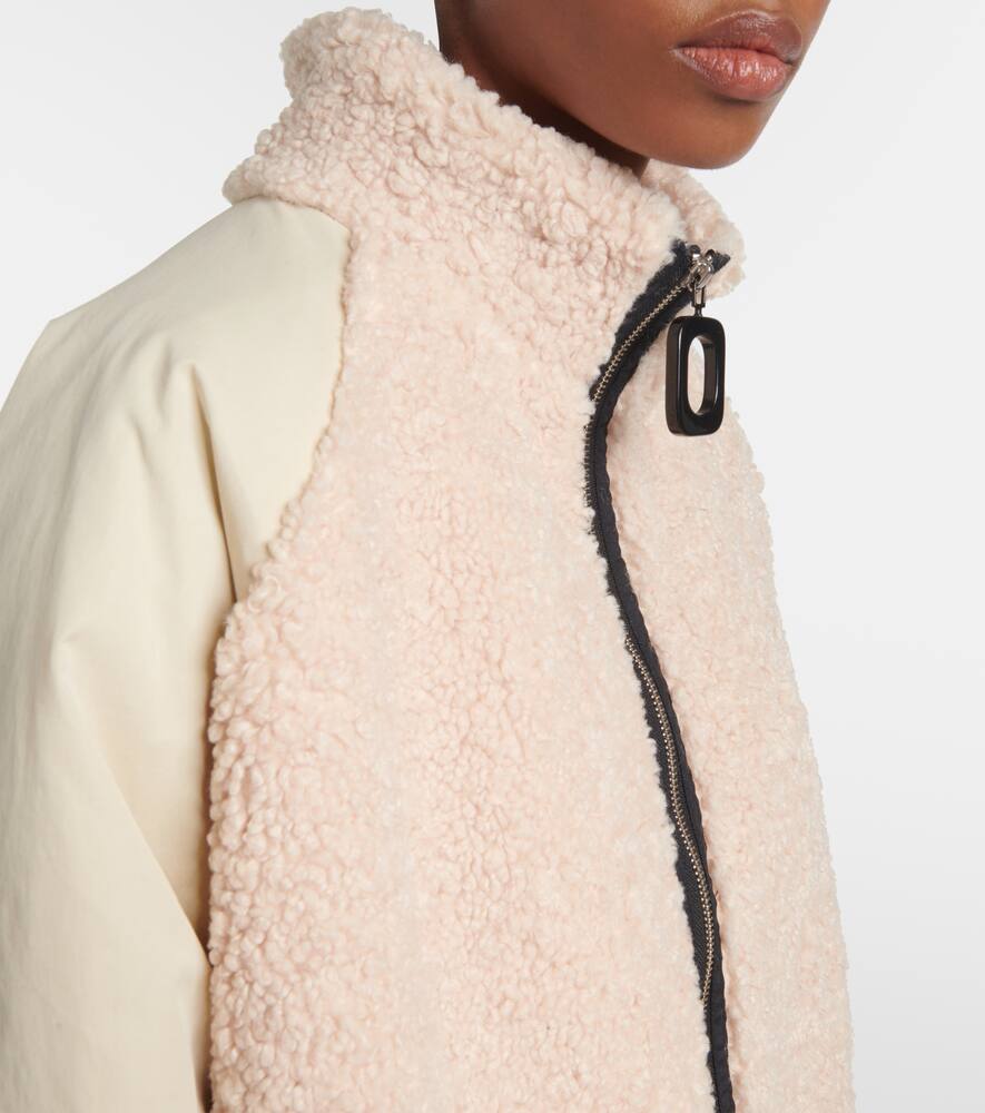 Jw Anderson Colour Block Fleece Track Top In Beige