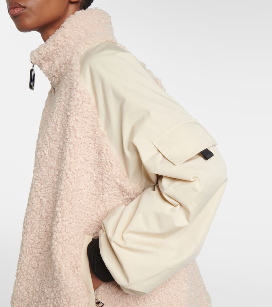 Jw Anderson Colour Block Fleece Track Top In Beige
