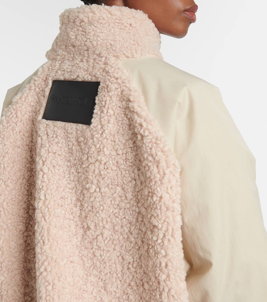 Jw Anderson Colour Block Fleece Track Top In Beige