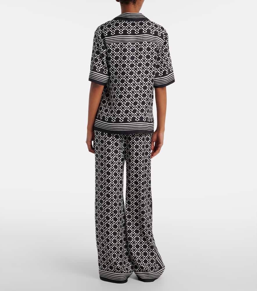 Simkhai Koda Button Down Shirt In Black In Animal Print