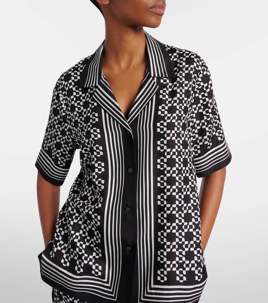 Simkhai Koda Button Down Shirt In Black In Animal Print