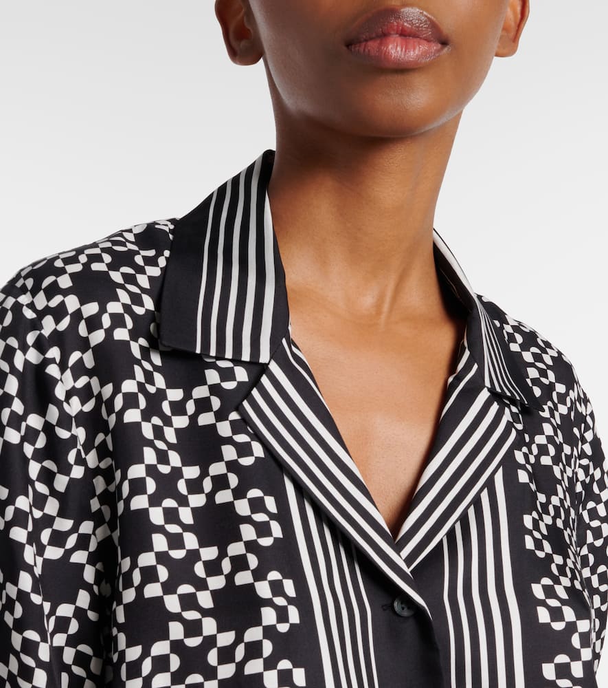 Simkhai Koda Button Down Shirt In Black In Animal Print