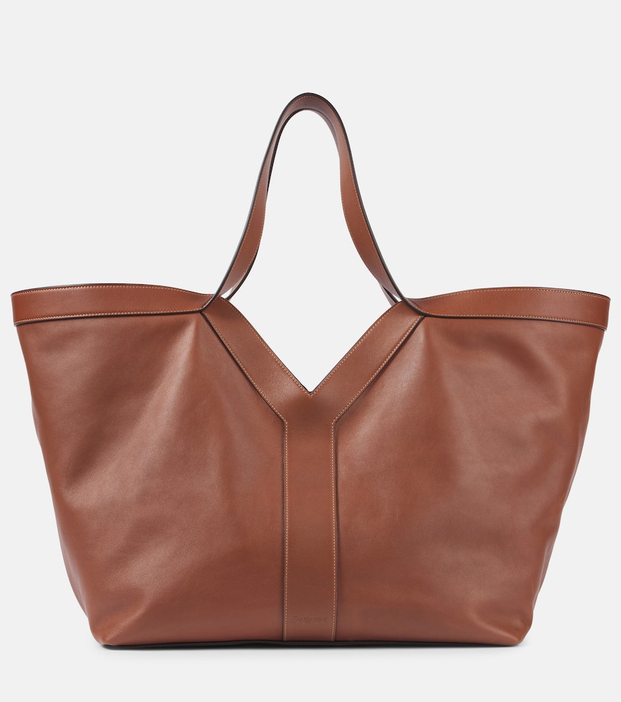 Saint Laurent Y Leather Tote Bag In Brown