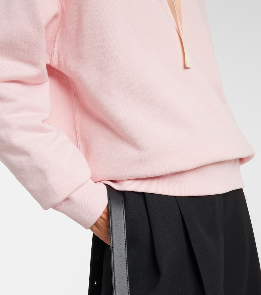 Jil Sander Cotton Jersey Hoodie In Pink