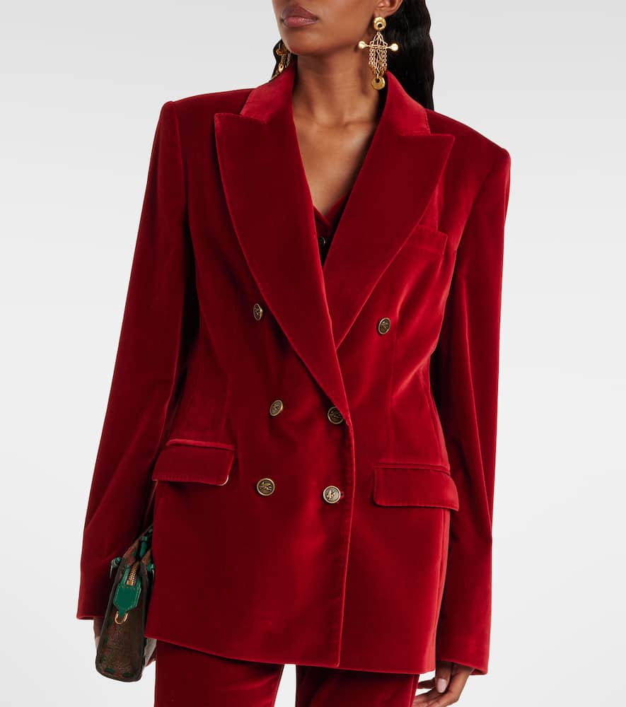 ETRO DOUBLE-BREASTED COTTON VELVET BLAZER
