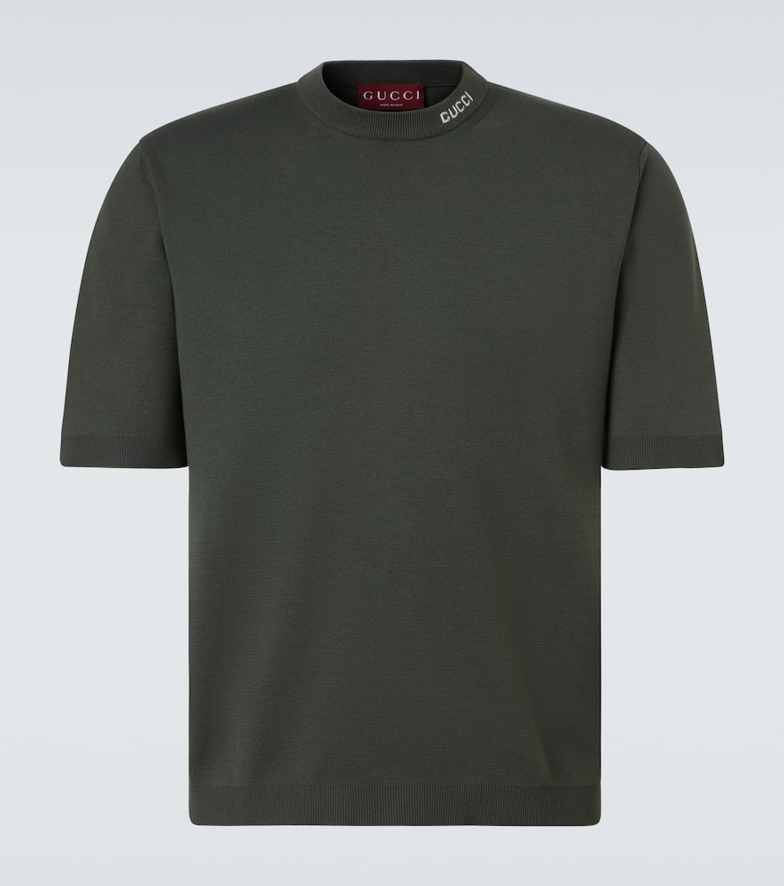 Logo silk and cotton T-shirt