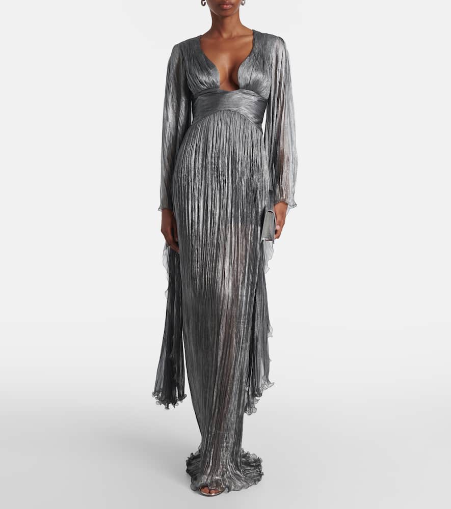 Maria Lucia Hohan Foil Ellie Gown In Gray