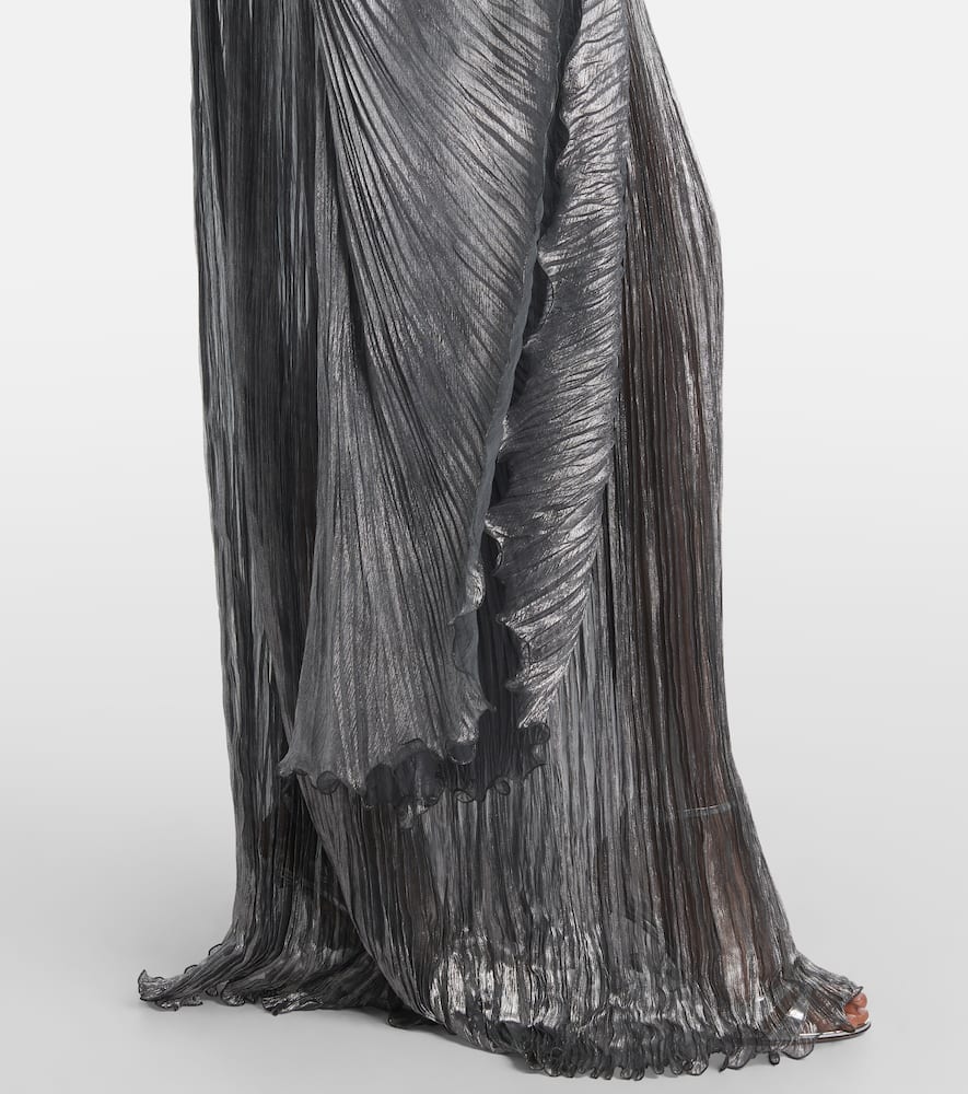 Maria Lucia Hohan Foil Ellie Gown In Gray