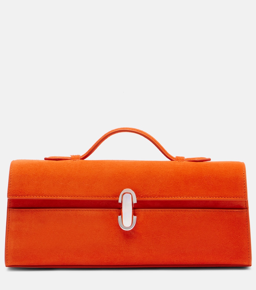 Slim Symmetry suede tote bag