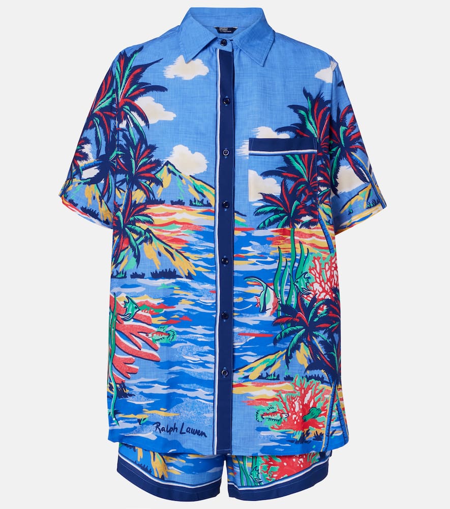 Printed shirt and shorts set