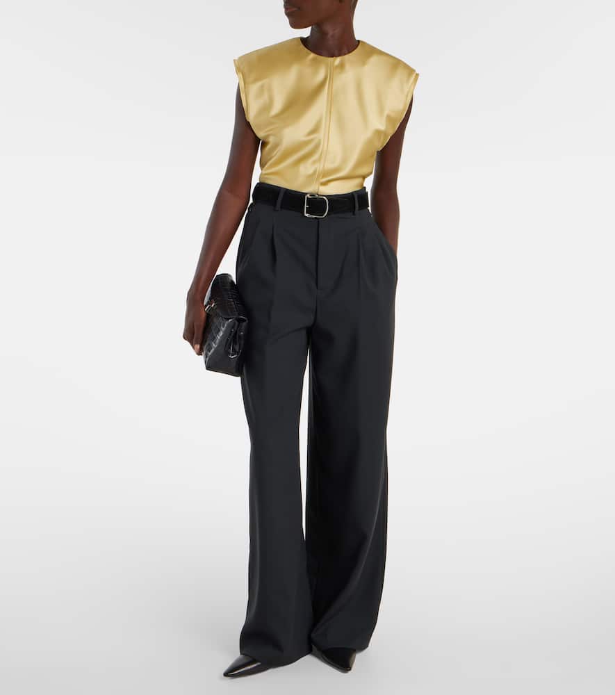 Ami Alexandre Mattiussi High-rise Virgin Wool Twill Pants In Black