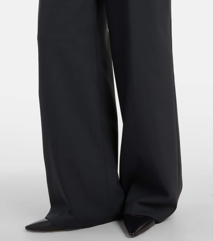 Ami Alexandre Mattiussi High-rise Virgin Wool Twill Pants In Black