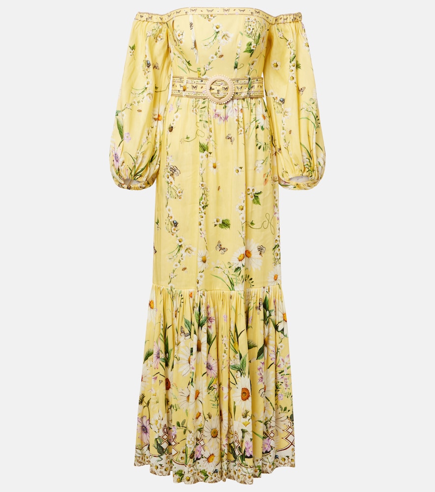 Camilla Floral Linen and Silk Corset Dress
