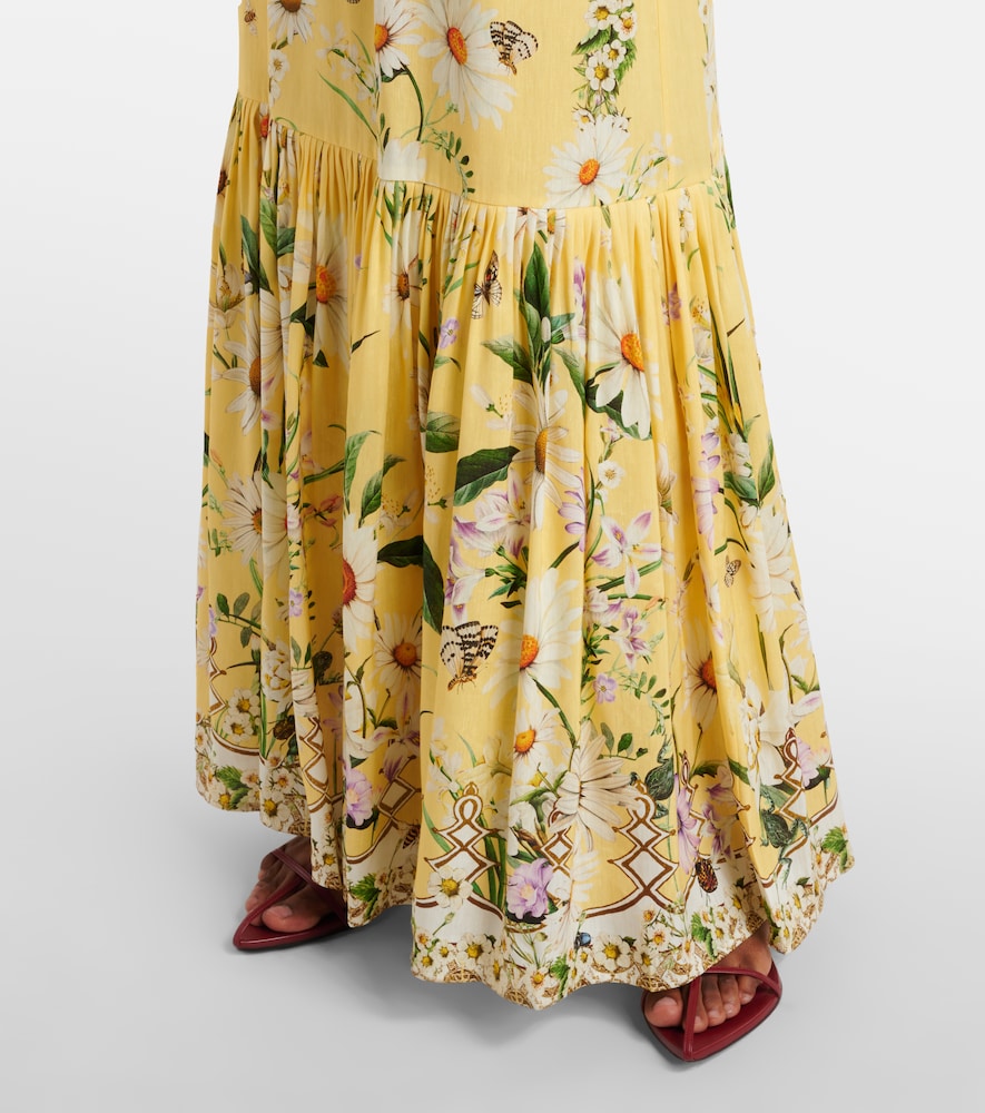  Camilla Camilla Off-shoulder-maxikleid Daisy Chains Aus Leinen Und Seide 