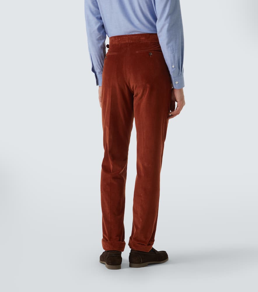 Dunhill Cotton And Silk Corduroy Pants In Red