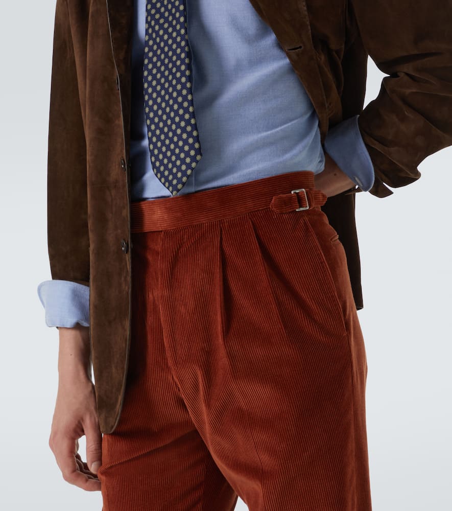 Dunhill Cotton And Silk Corduroy Pants In Red