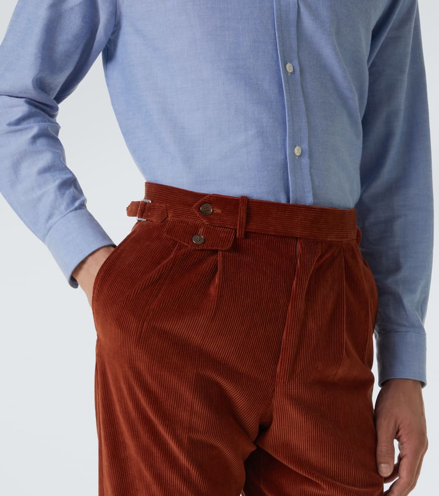 Dunhill Cotton And Silk Corduroy Pants In Red