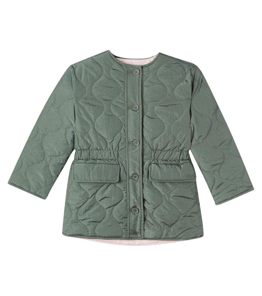 Bonpoint Reversible Quilted Jersey Jacket In Green