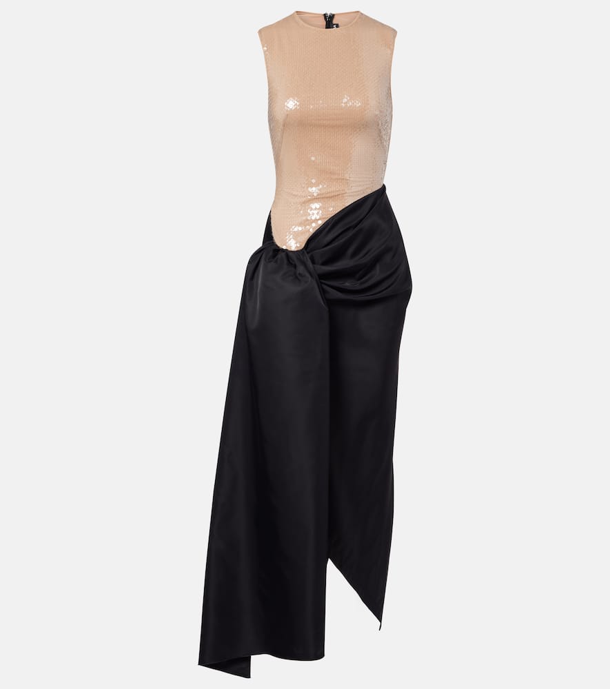 David Koma Maxikleid Mit Pailletten In Brown