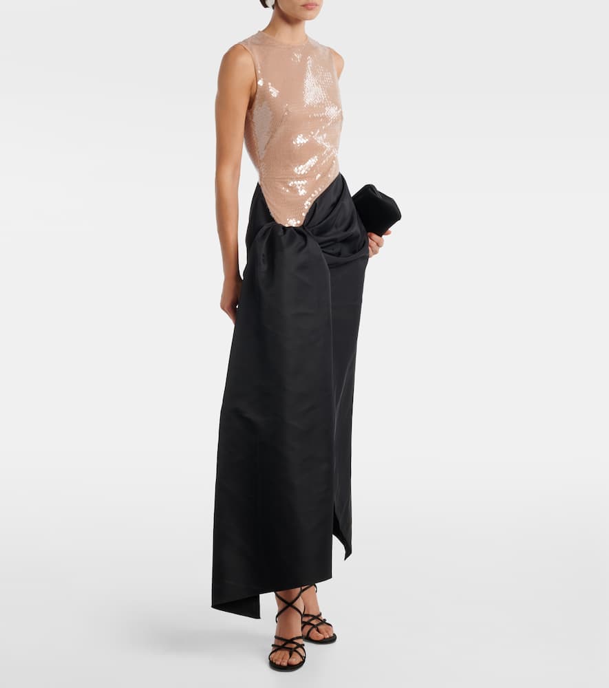 David Koma Maxikleid Mit Pailletten In Brown