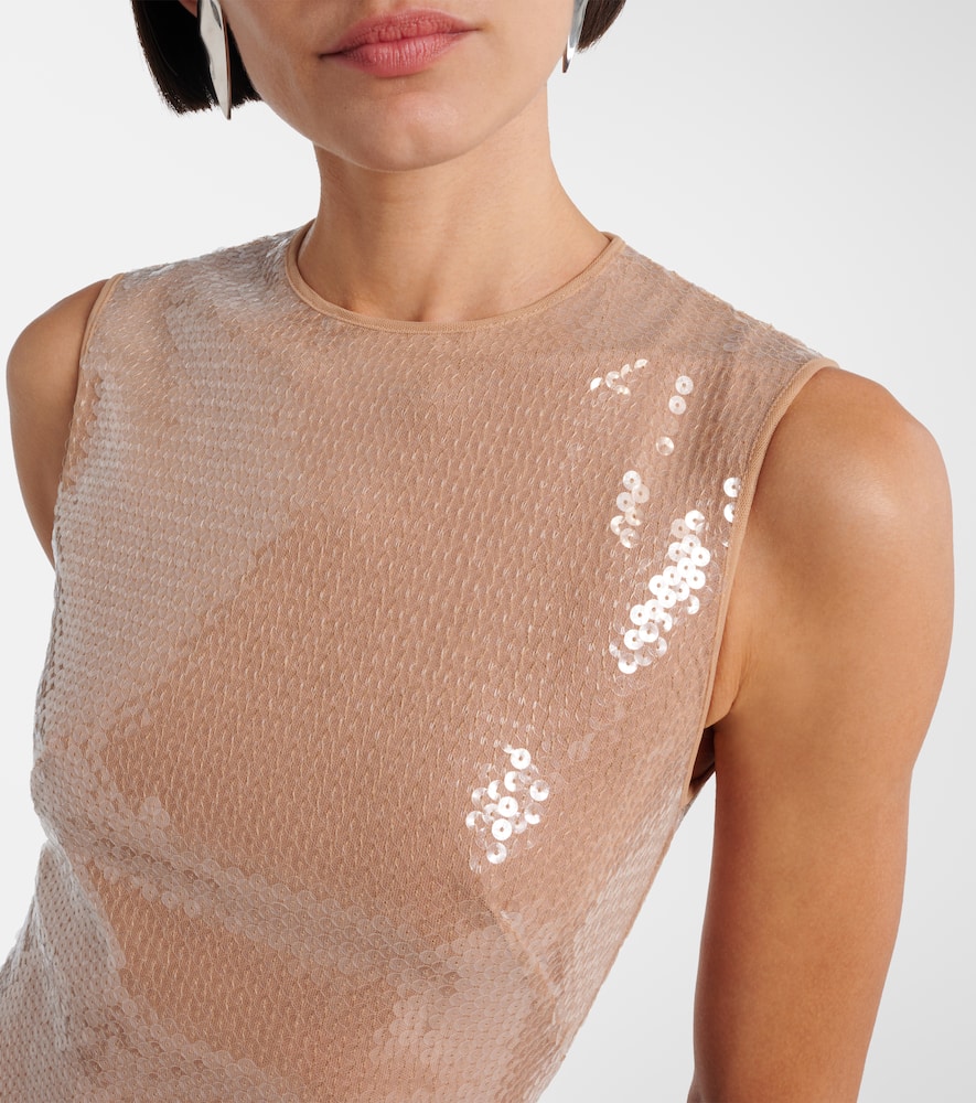 David Koma Maxikleid Mit Pailletten In Brown