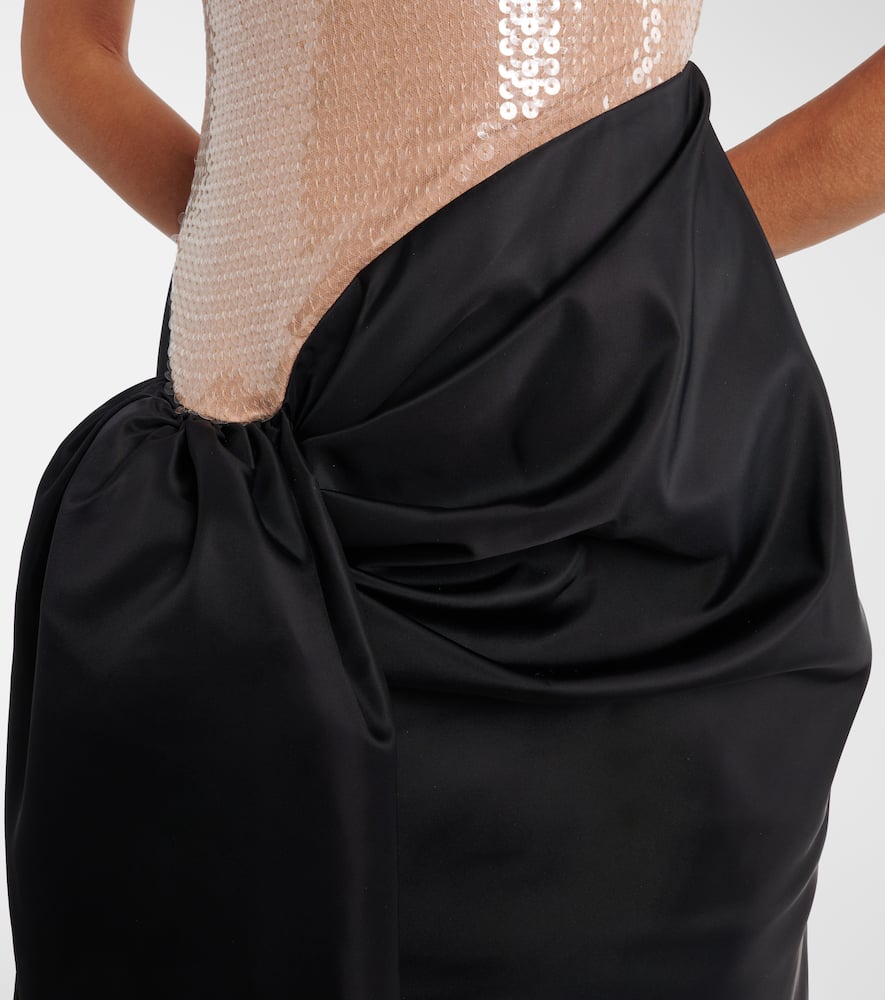 David Koma Maxikleid Mit Pailletten In Brown