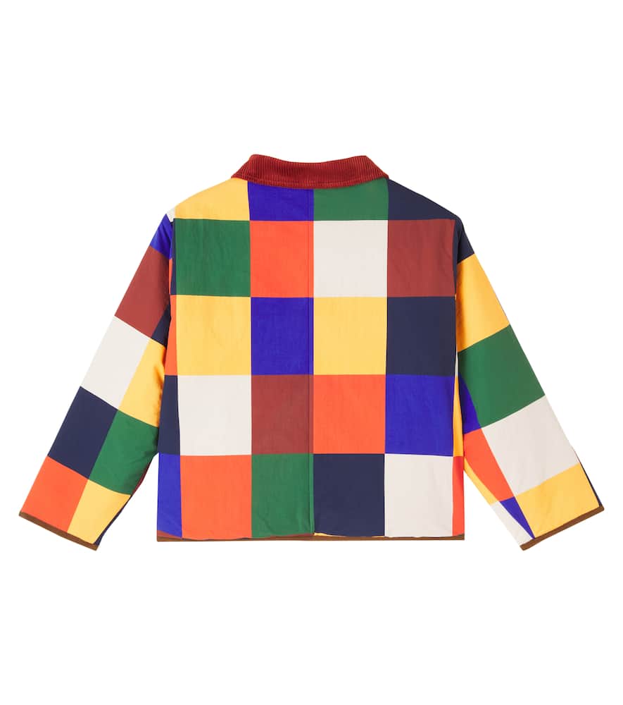 Bobo Choses Tiles Reversible Patchwork Corduroy-trimmed Jacket In Multi