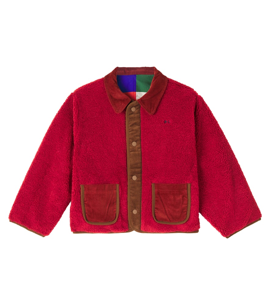 Bobo Choses Tiles Reversible Patchwork Corduroy-trimmed Jacket In Multi