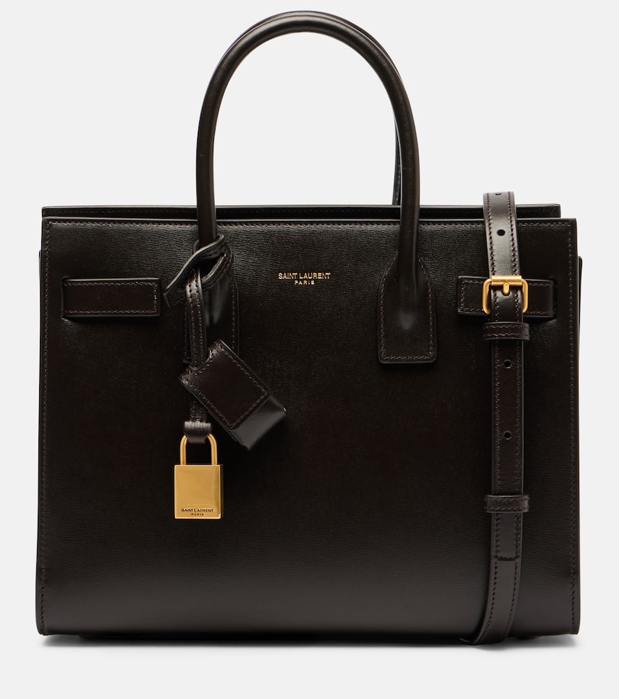 Saint Laurent Sac De Jour Baby Leather Tote Bag In Brown