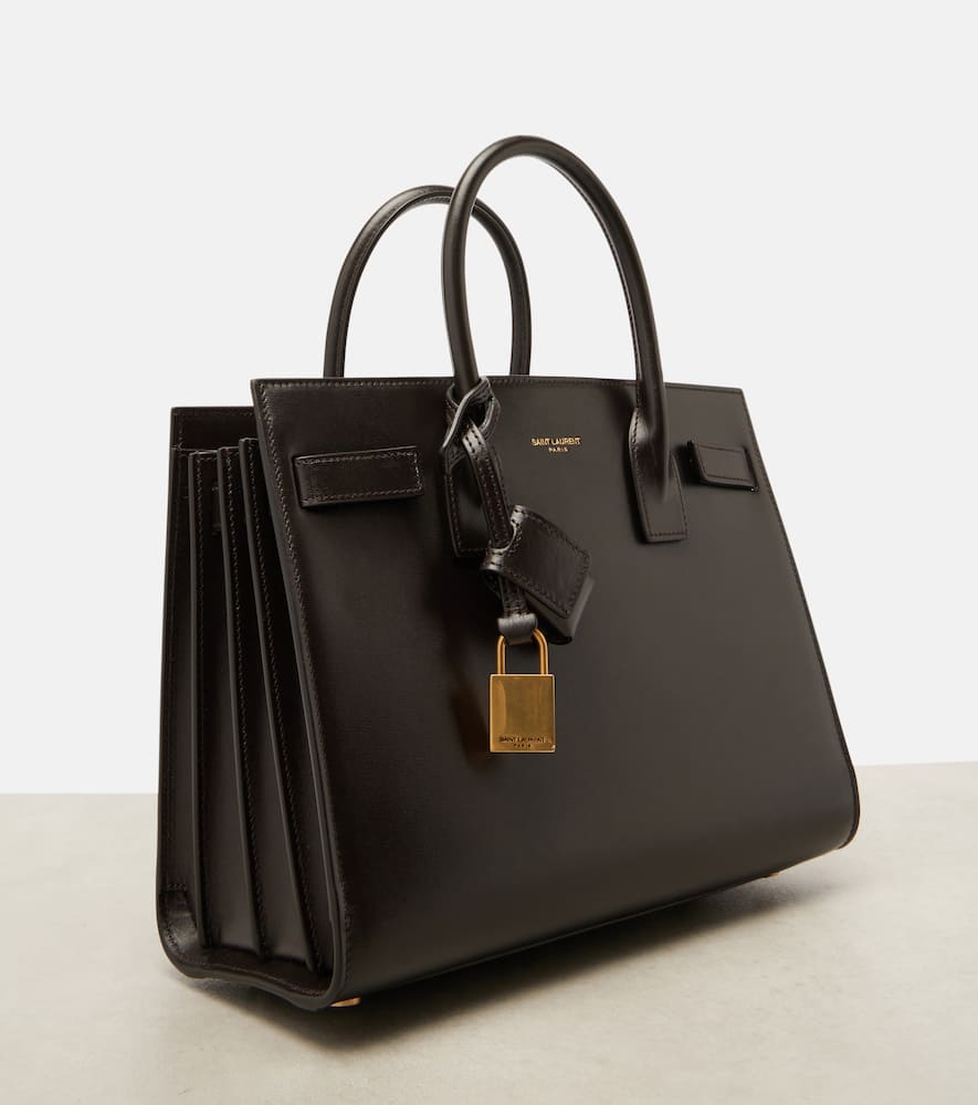 Saint Laurent Sac De Jour Baby Leather Tote Bag In Brown