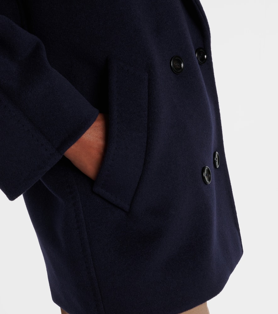Max Mara Rebus Wool And Cashmere Coat In Blue