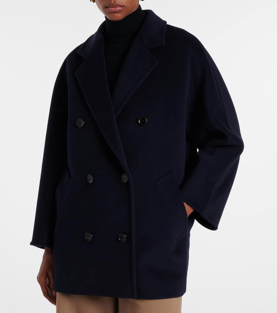 Max Mara Rebus Wool And Cashmere Coat In Blue