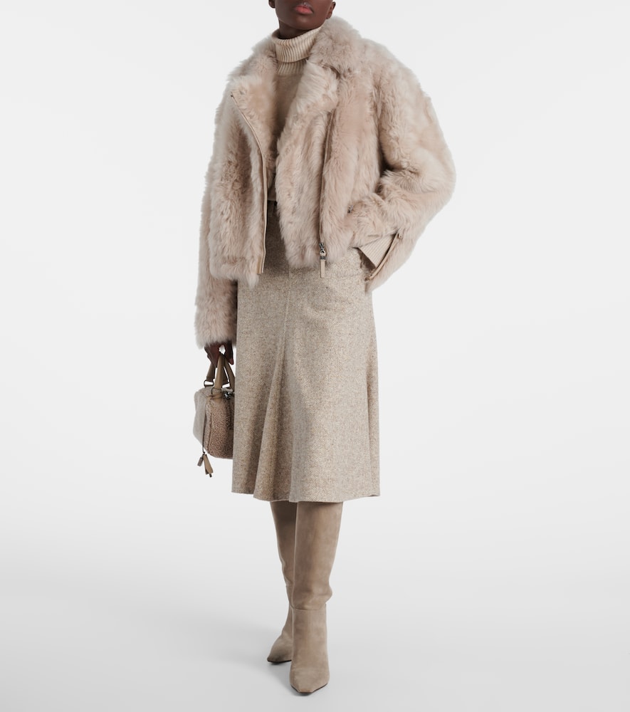 Brunello Cucinelli Monili Suede Knee-high Boots In Brown