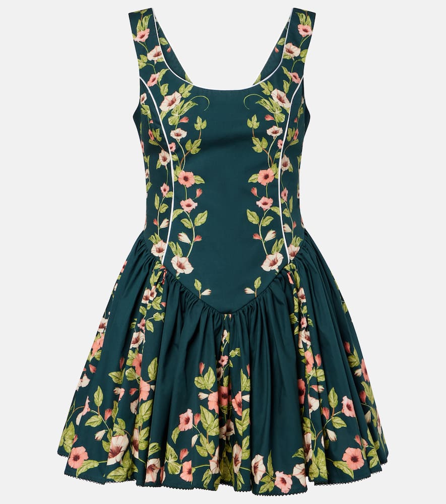Pluma floral cotton minidress