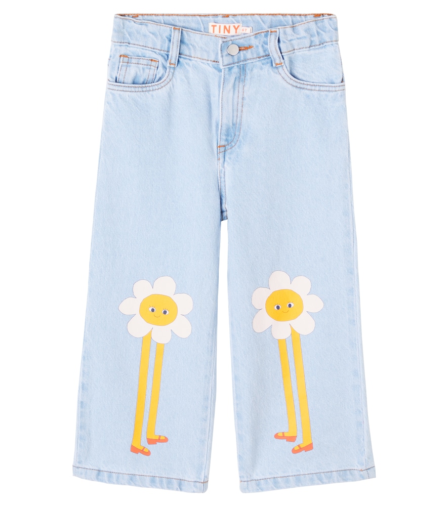 Tinycottons Kids' Daisies Straight Jeans In Blue