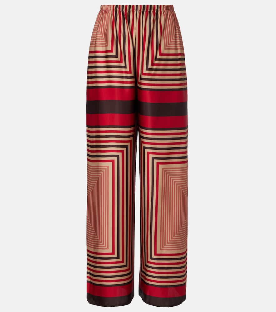 Faithfull Jensen Printed Wide-leg Pants In Brown