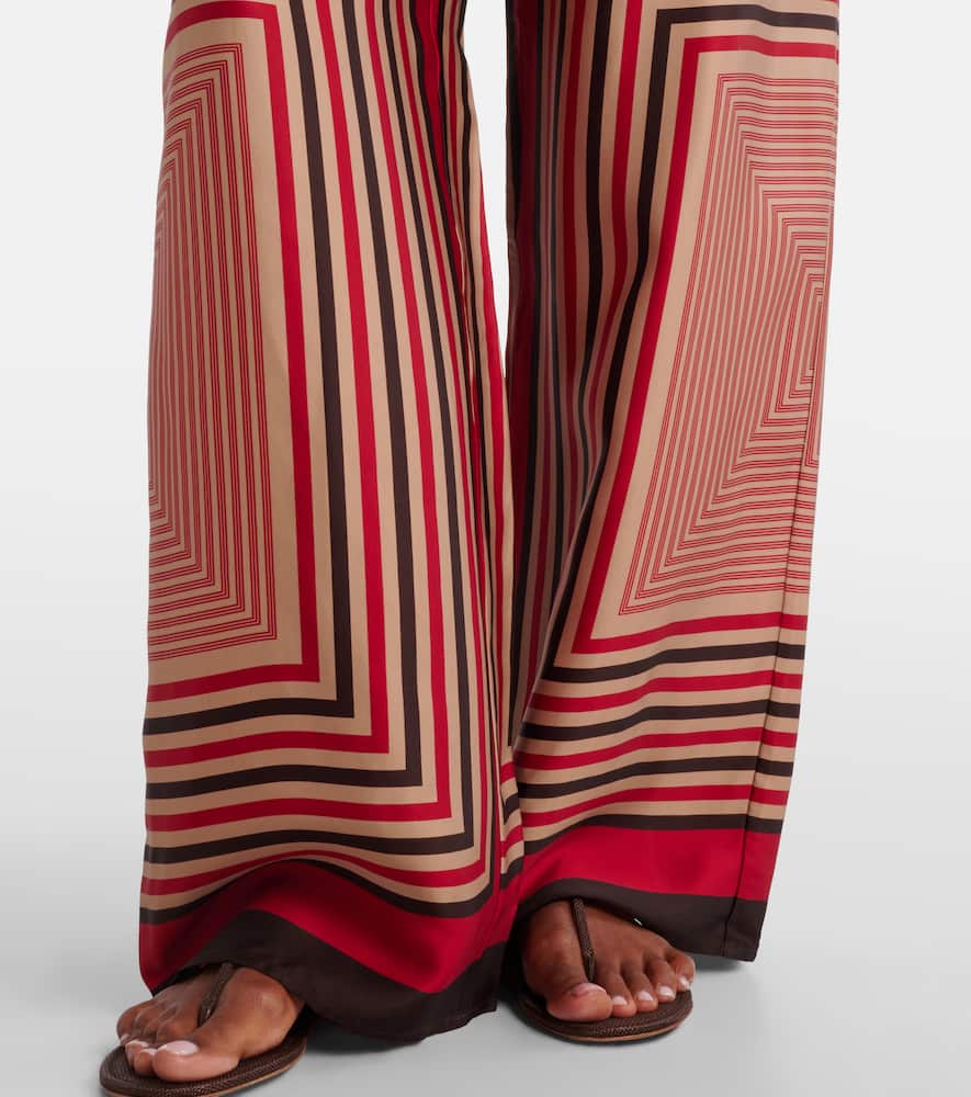 Faithfull Jensen Printed Wide-leg Pants In Brown