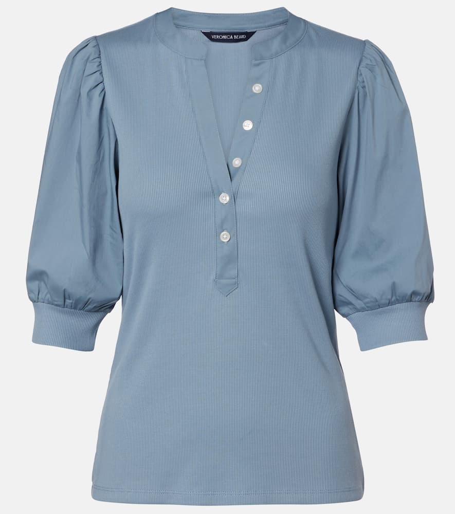 Coralee cotton-blend blouse