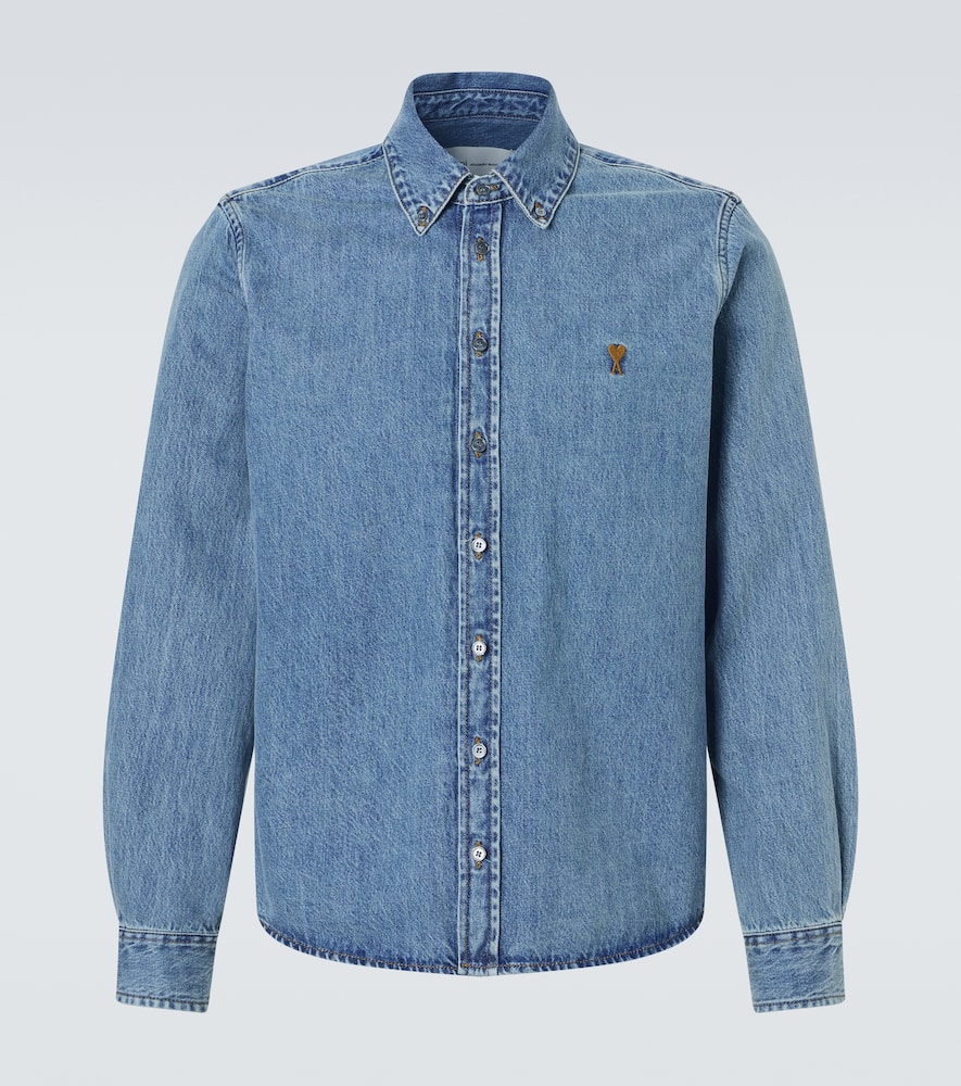 Ami Alexandre Mattiussi Denim Shirt In Blue