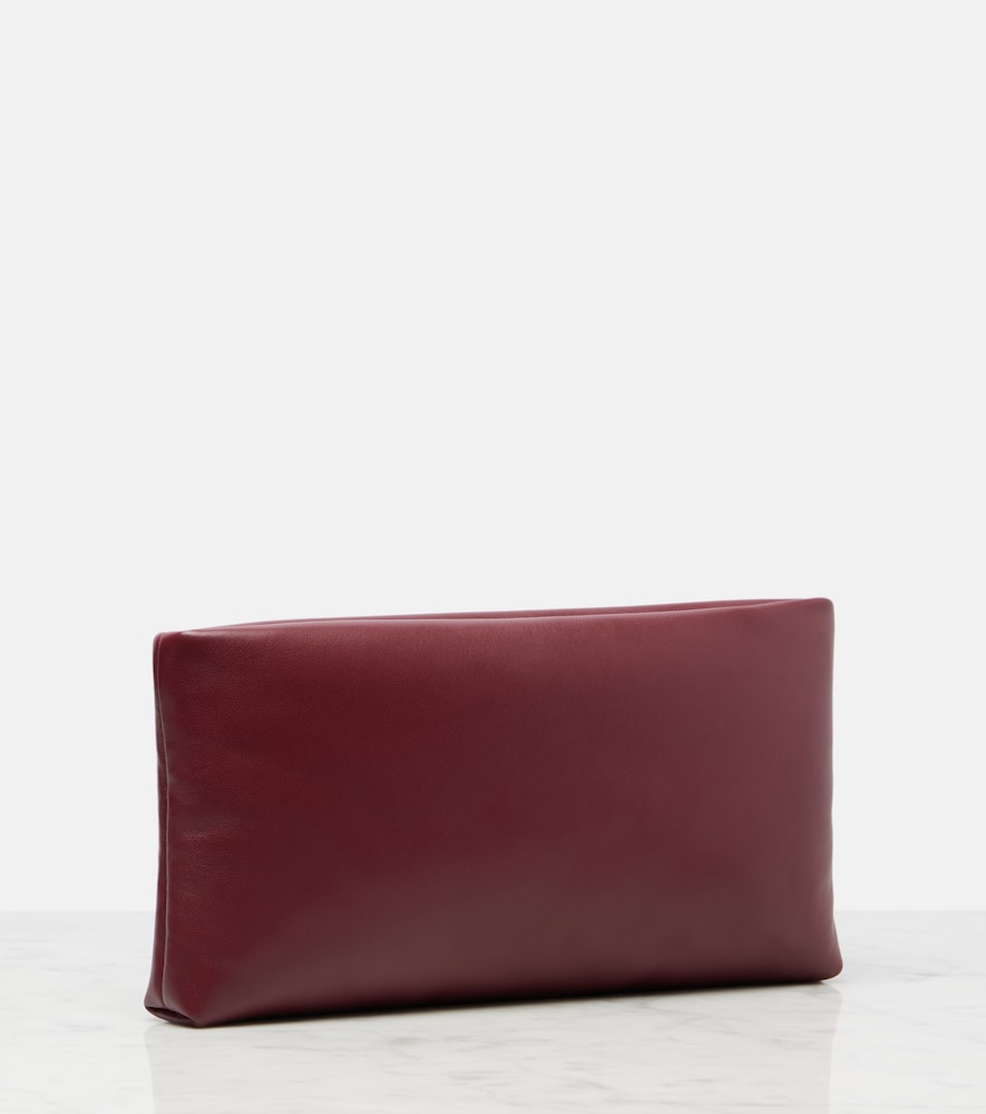 Saint Laurent Calypso Leather Pouch In Burgundy