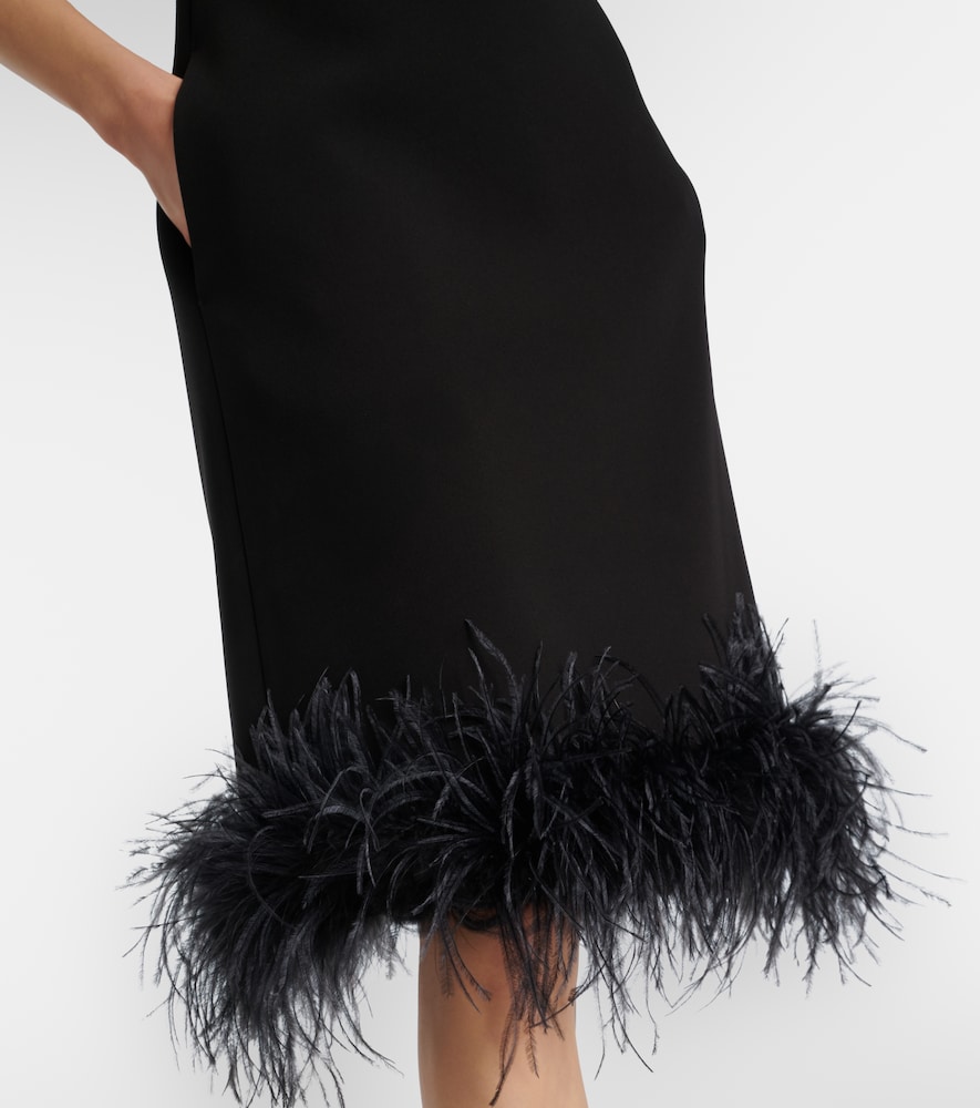  Max Mara Max Mara Vestido Midi Semito Con Plumas 