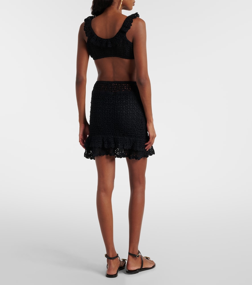  Anna Kosturova Anna Kosturova Brigette Crochet Cotton Miniskirt 