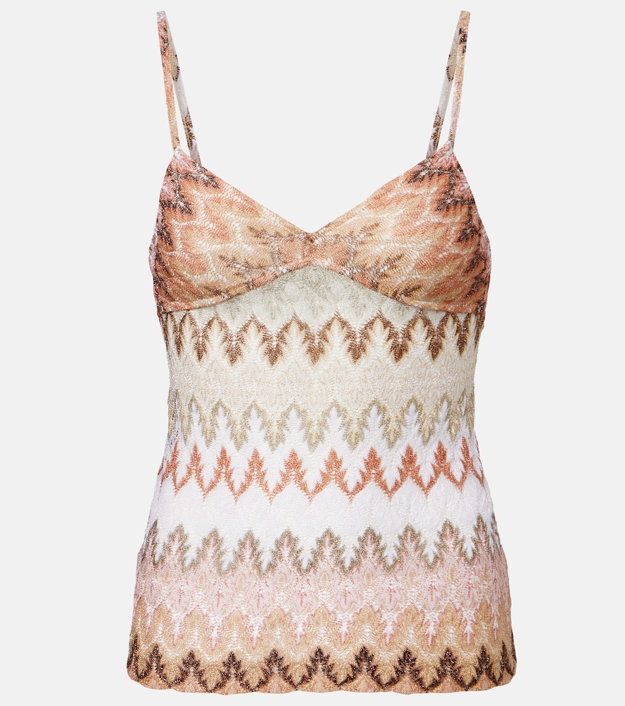 Missoni Women's Beige Lame Tank Top UK Size 14 - Mytheresa