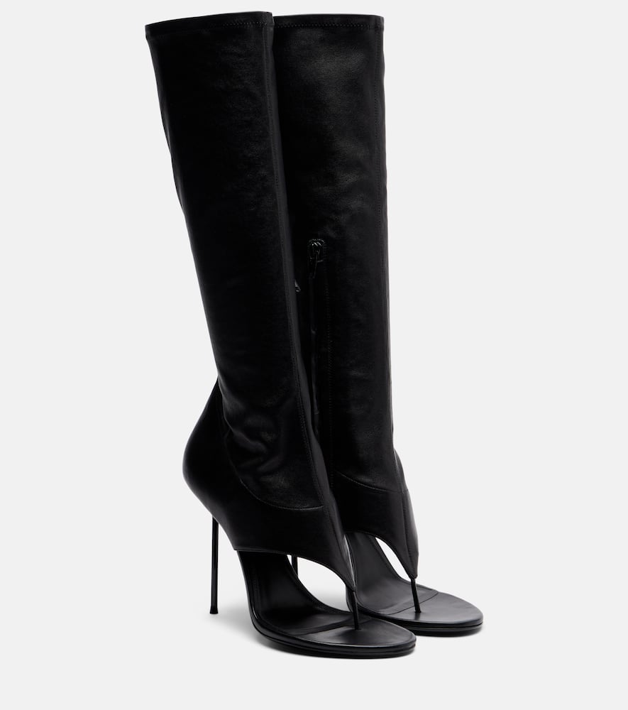 Paris Texas Lidia 105 Leather Knee-high Boots In Black