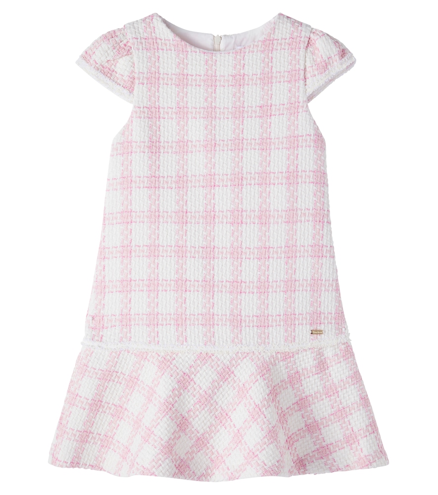 Patachou Pink Checked Cotton-Blend Tweed Dress Y Size 6 - Mytheresa