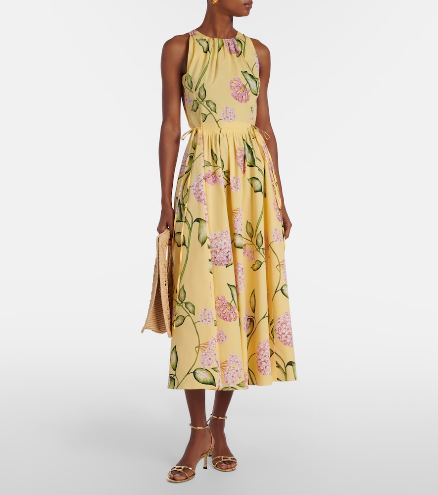 Oscar de la Renta Floral cotton-blend midi dress